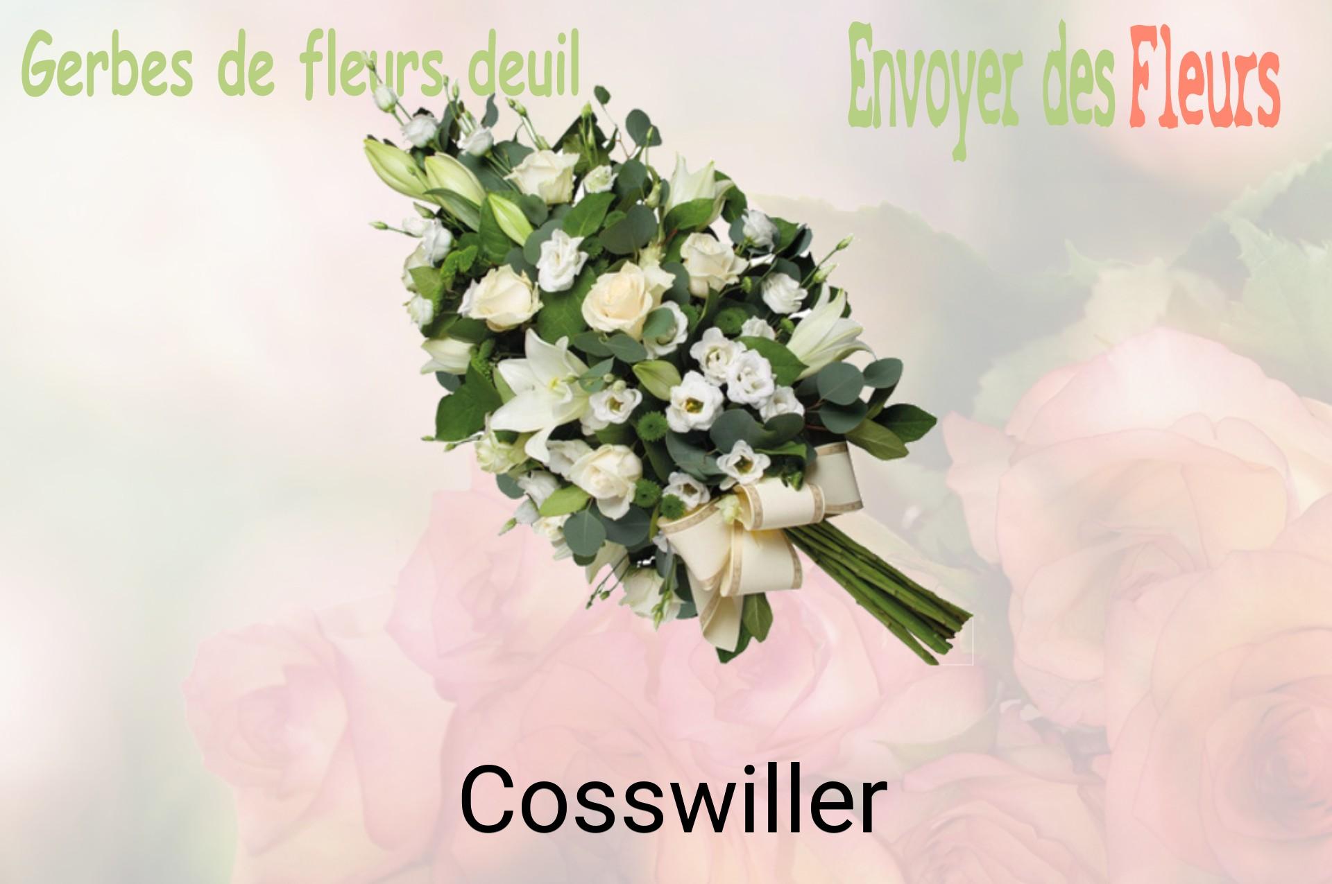 Gerbe de fleurs de deuil livrée à Cosswiller